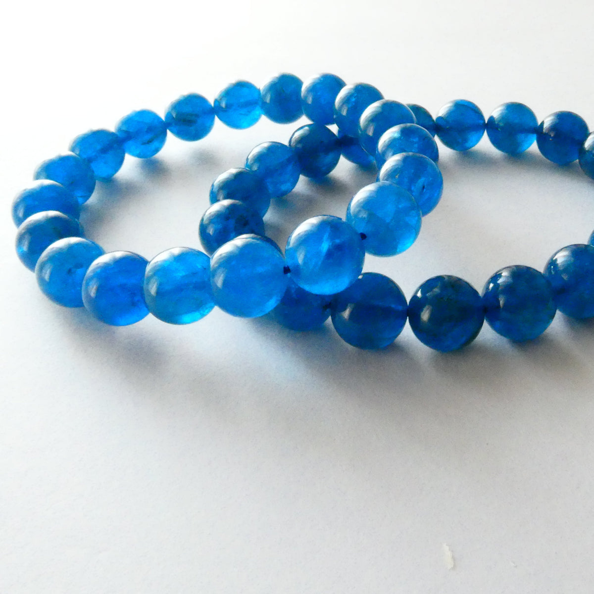 【ブラジル・バイア州産/AAA】ブルーアパタイト 約11mm ブレスレット