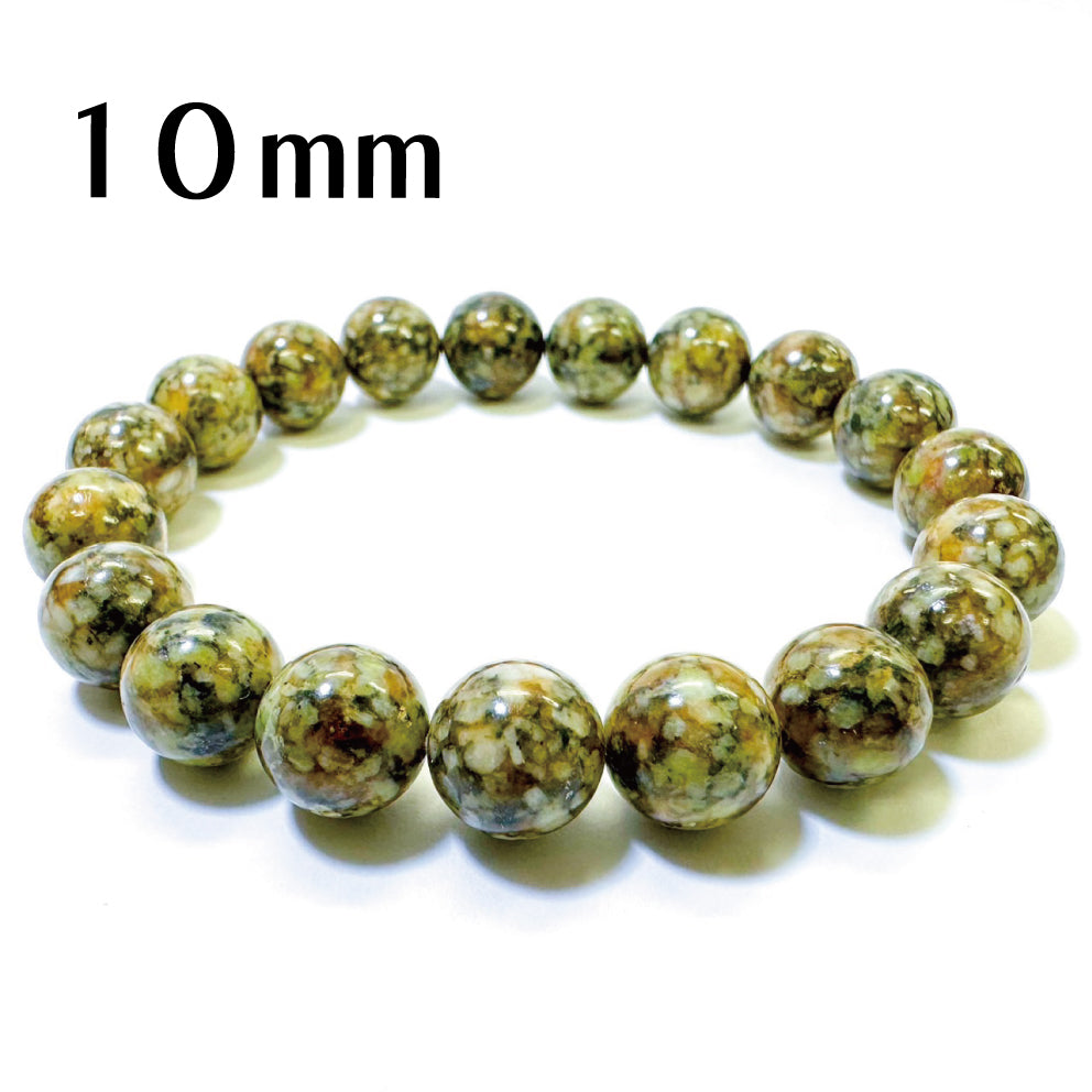[ゼロ磁場]　蓮花山石（れんかざんいし）緑・陰／ブレスレット8mm、10mm、12mm
