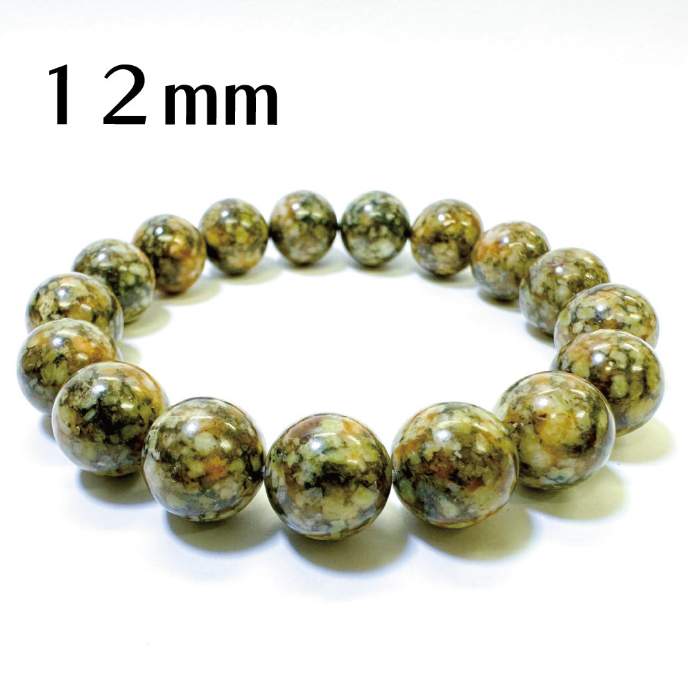 [ゼロ磁場]　蓮花山石（れんかざんいし）緑・陰／ブレスレット8mm、10mm、12mm