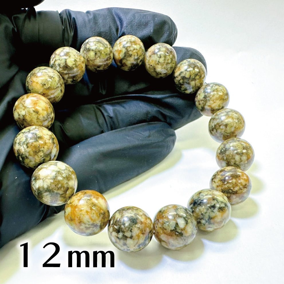 [ゼロ磁場]　蓮花山石（れんかざんいし）緑・陰／ブレスレット8mm、10mm、12mm