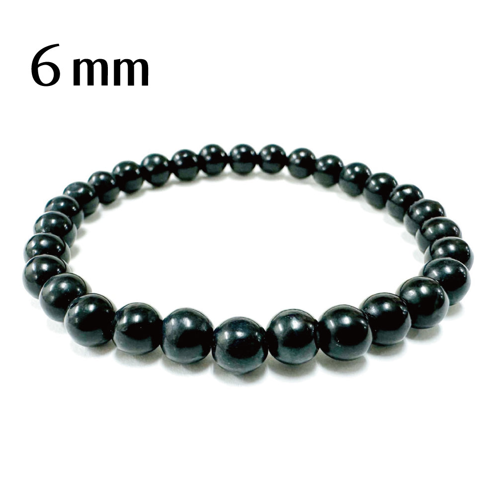 [6mm追加！][守護石]　神居古潭石　(かむいこたんせき)　真黒タイプ／ブレスレット6mm、8mm、10mm、12mm、14mm