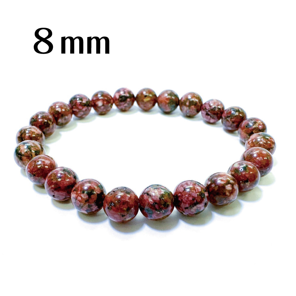 [ゼロ磁場]　蓮花山石（れんかざんいし）赤・陽／ブレスレット8mm、10mm、12mm