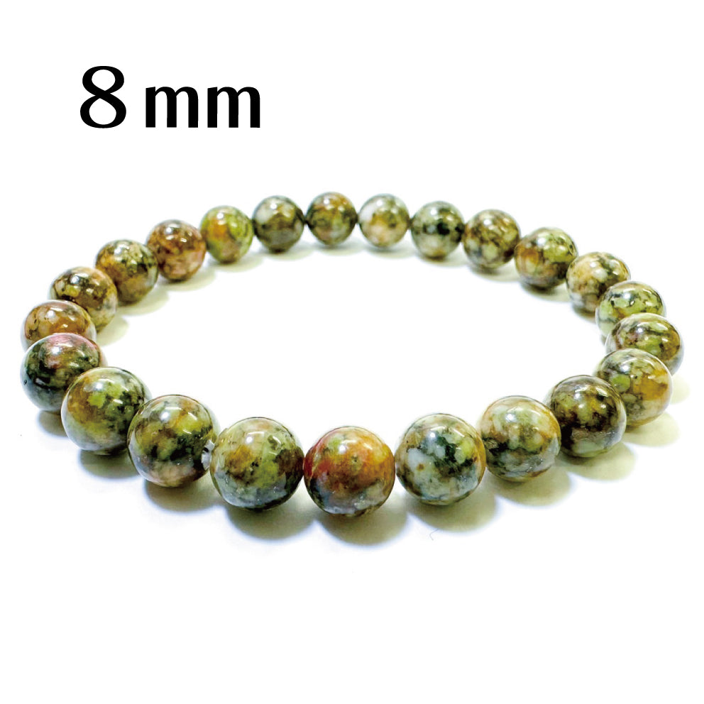 [ゼロ磁場]　蓮花山石（れんかざんいし）緑・陰／ブレスレット8mm、10mm、12mm