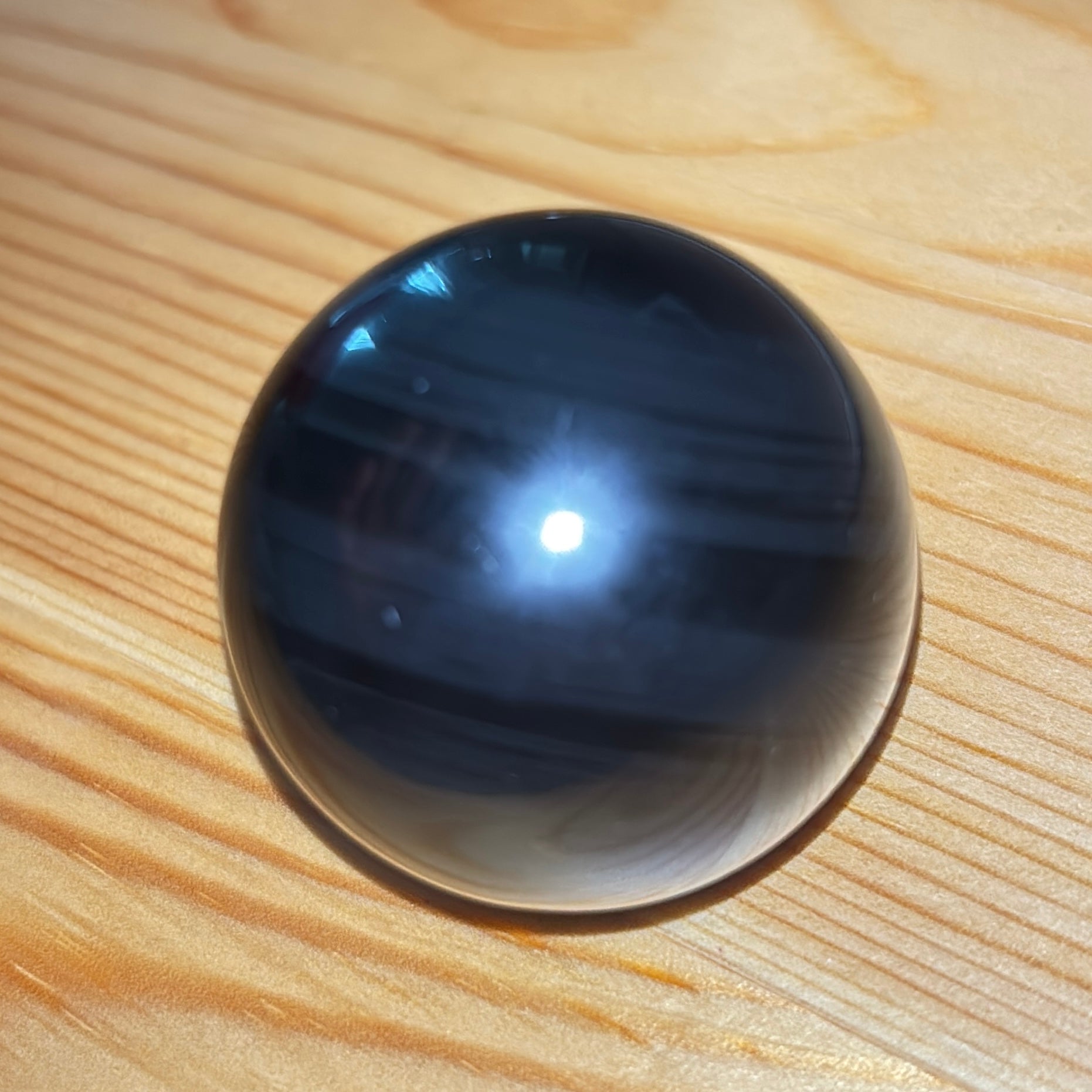 [オールドストック！]【丸玉】アルメニア産ミッドナイトレースオブシディアン40mm