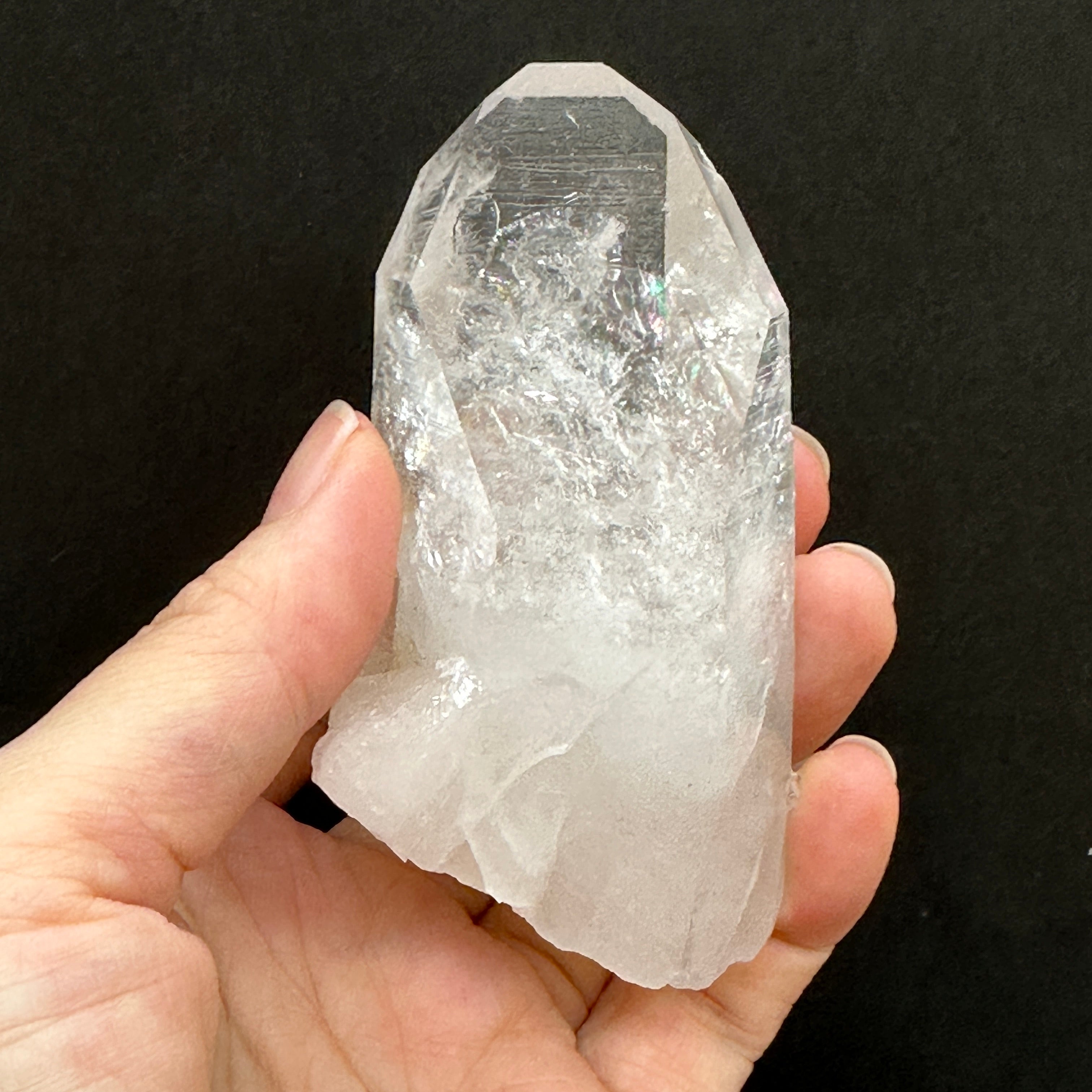 [非研磨単結晶]　虹入りアーカンソー産水晶　グラウンディング、セルフヒールド、レインボー