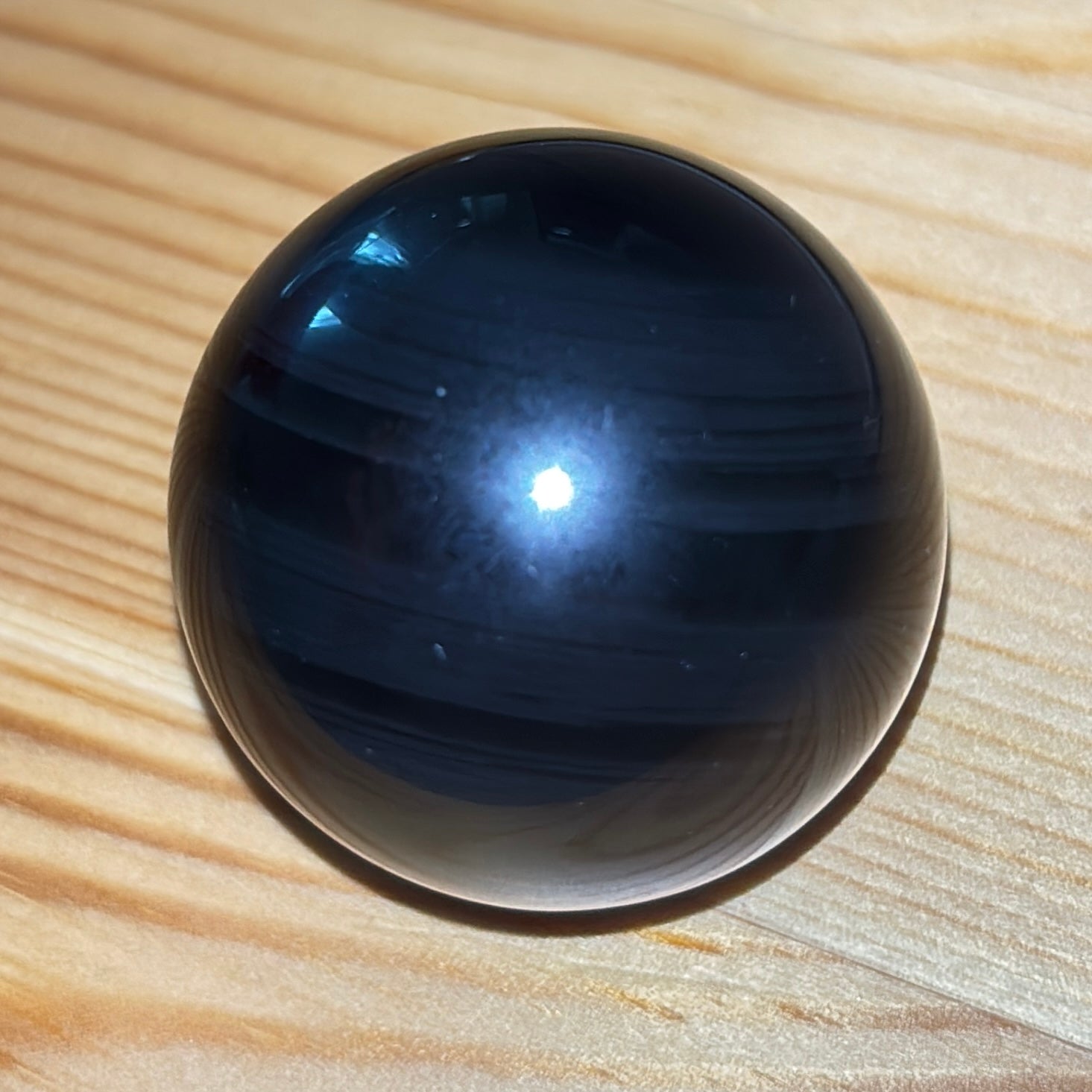 [オールドストック！]【丸玉】アルメニア産ミッドナイトレースオブシディアン40mm