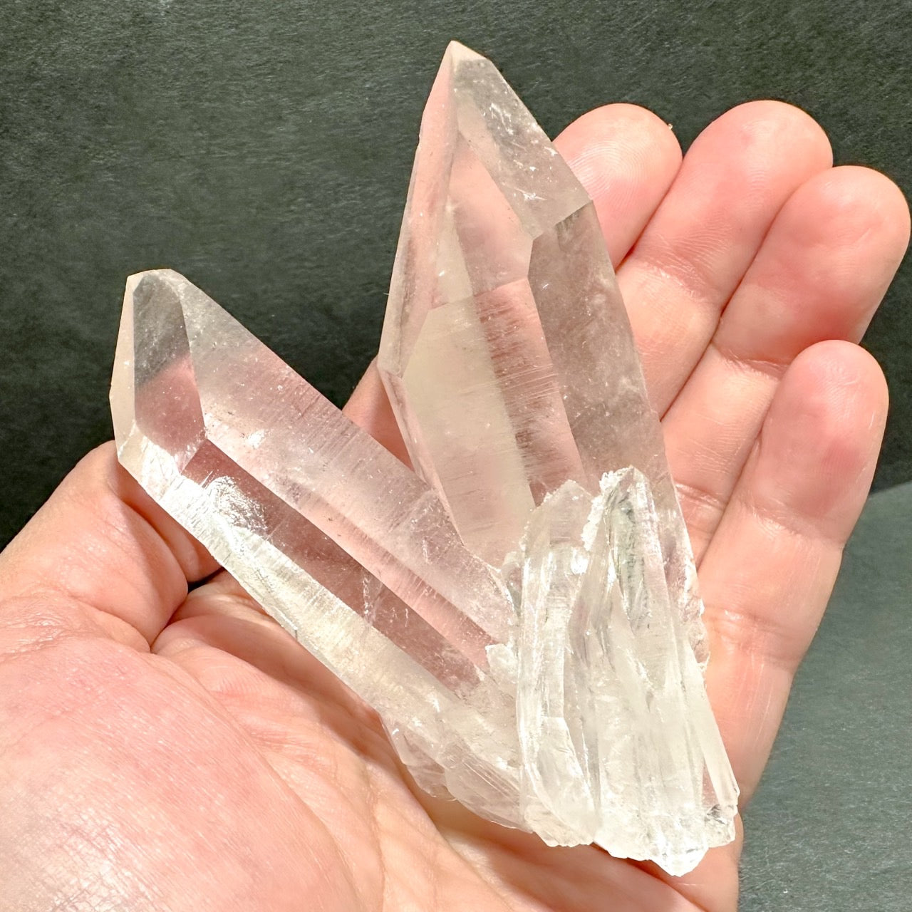 [原石]アーカンソー産水晶クラスター／全面結晶、レコードキーパー、セルフヒールド、レインボー