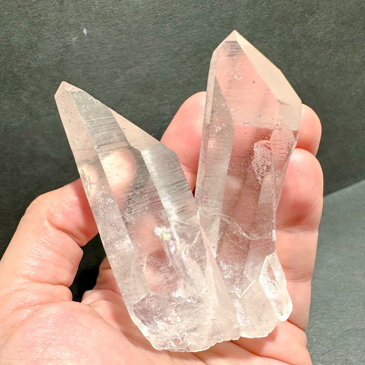 [原石]アーカンソー産水晶クラスター／全面結晶、レコードキーパー、セルフヒールド、レインボー