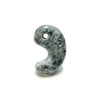 [国石]　糸魚川翡翠3A　(黒)／勾玉　約22mm  No.2  [証明書付き]