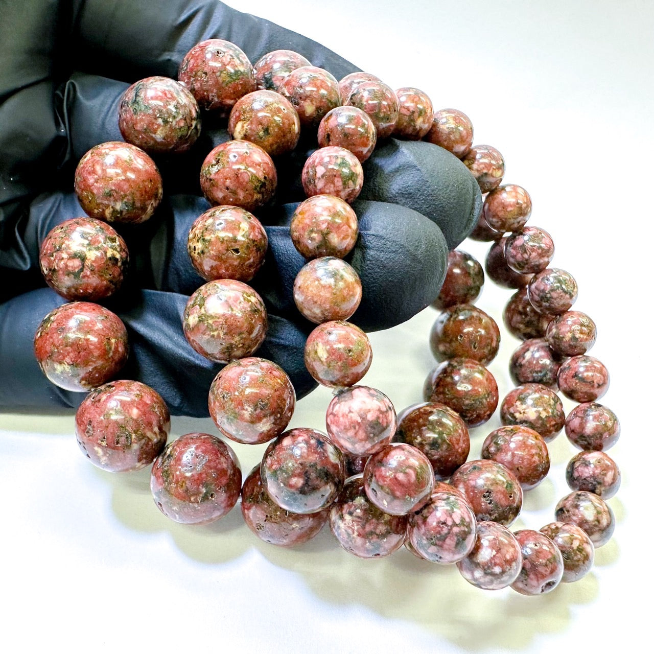 ゼロ磁場の石】蓮花山石 ブレスレット｜中国・湖北省産｜幸福感・心身