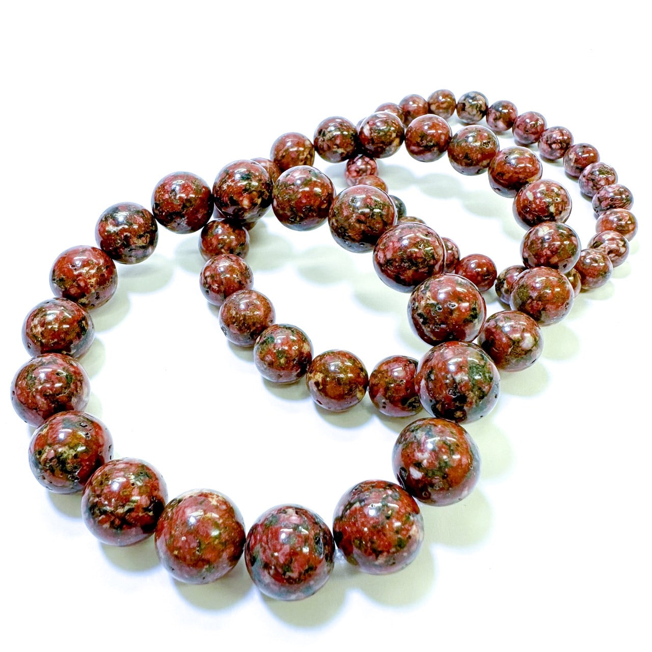 [ゼロ磁場]　蓮花山石（れんかざんいし）赤・陽／ブレスレット8mm、10mm、12mm