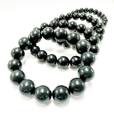 [守護石]　神居古潭石　(かむいこたんせき)　真黒タイプ／ブレスレット6mm、8mm、10mm、12mm、14mm