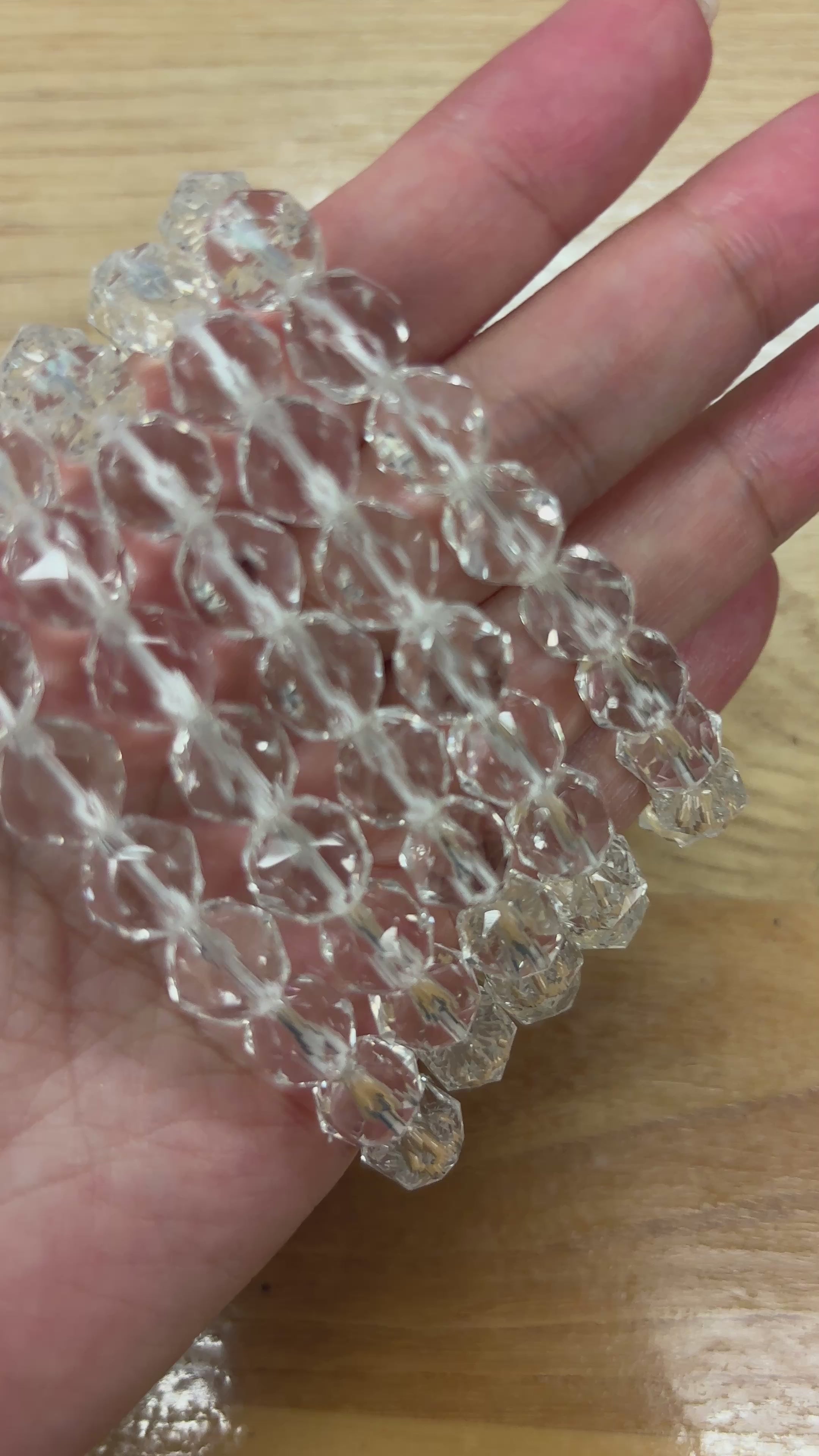 ブラジル産スターカット水晶ブレスレット（内径約16.5cm）｜天然石Earth